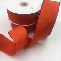 25yards 38mm wired edge orange solid satin taffeta ribbon for birthday decoration chirstmas gift diy wrapping 1 12 n2023