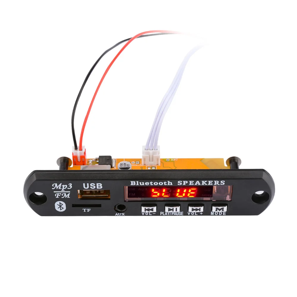AOSHIKE DC12V/5 В MP3 декодер плата Bluetooth 4,2 аудио декодирование APE FLAC MP3 WMA WAV TF USB звук Aux микрофон DIY модуль