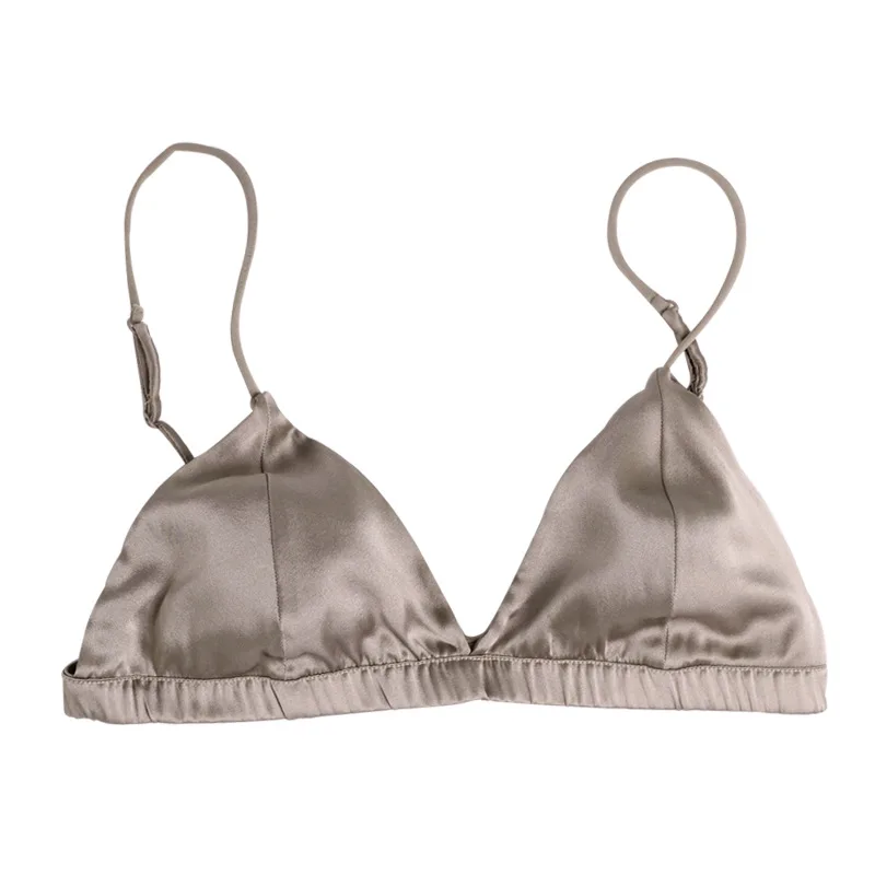 

Silk Bralette Slim Bra Summer Silk Breathable Incognito Thin Cup Sexy Lingerie