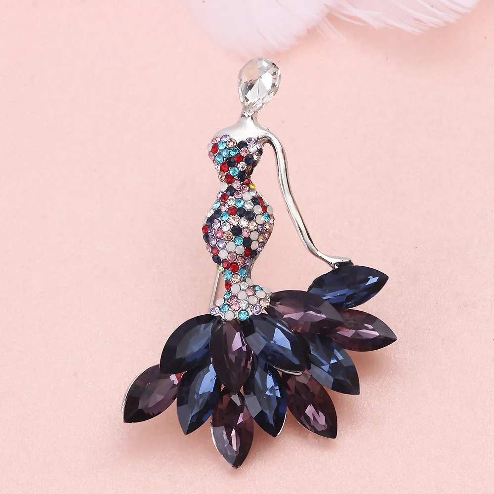 Ювелирные изделия FARLEENA Красивая Фея Брошь с полными стразами Модные Окрашенные