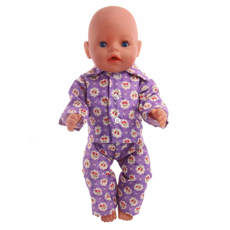 Цветочный пижамный комплект подходит для 18 дюймовых американских кукол и 43 см