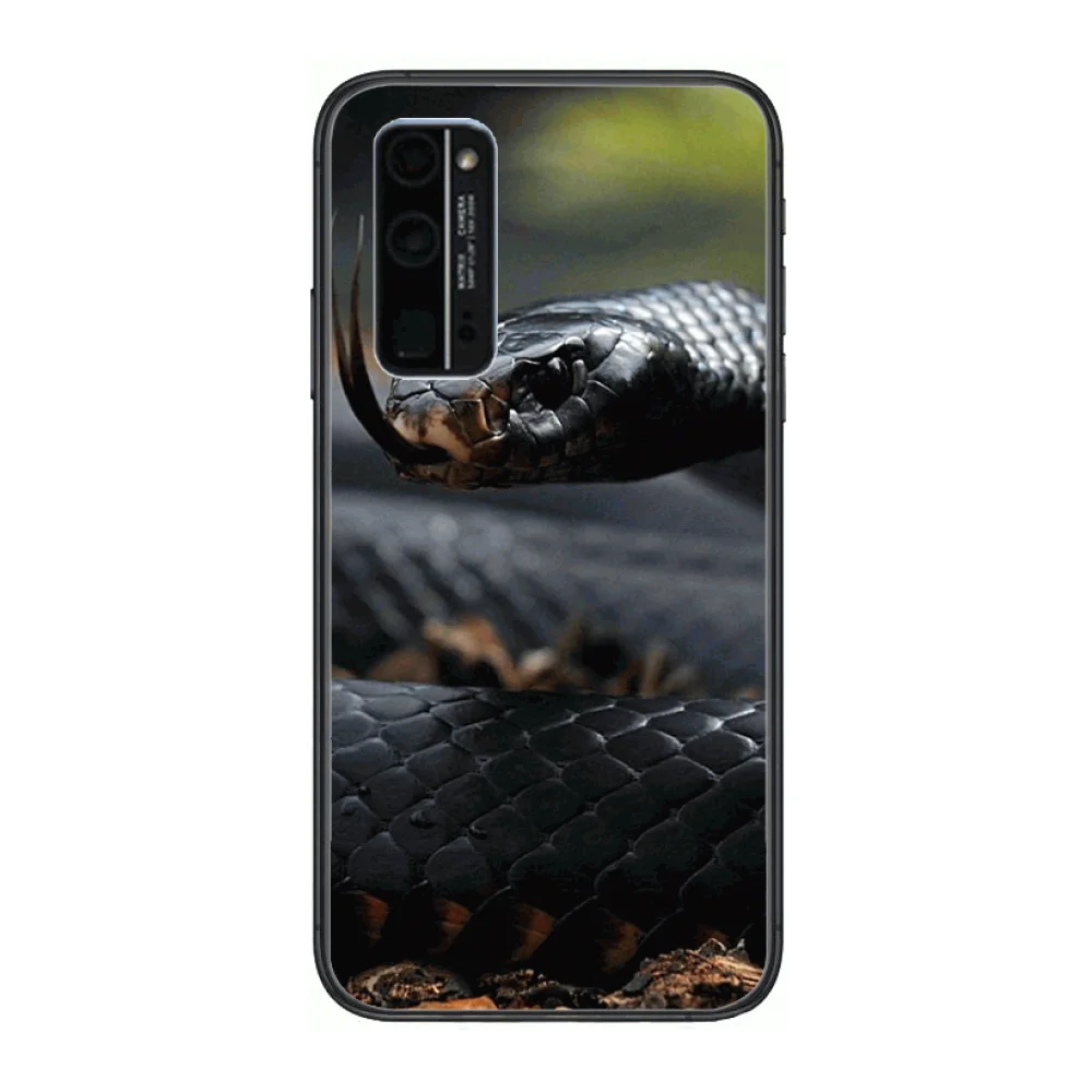

Hand Snake Flower Snake Phone Case Hull For Huawei Honor 8 9 10 20 30 A S Lite Pro 5g i Black Back Soft Cell Cover Pretty