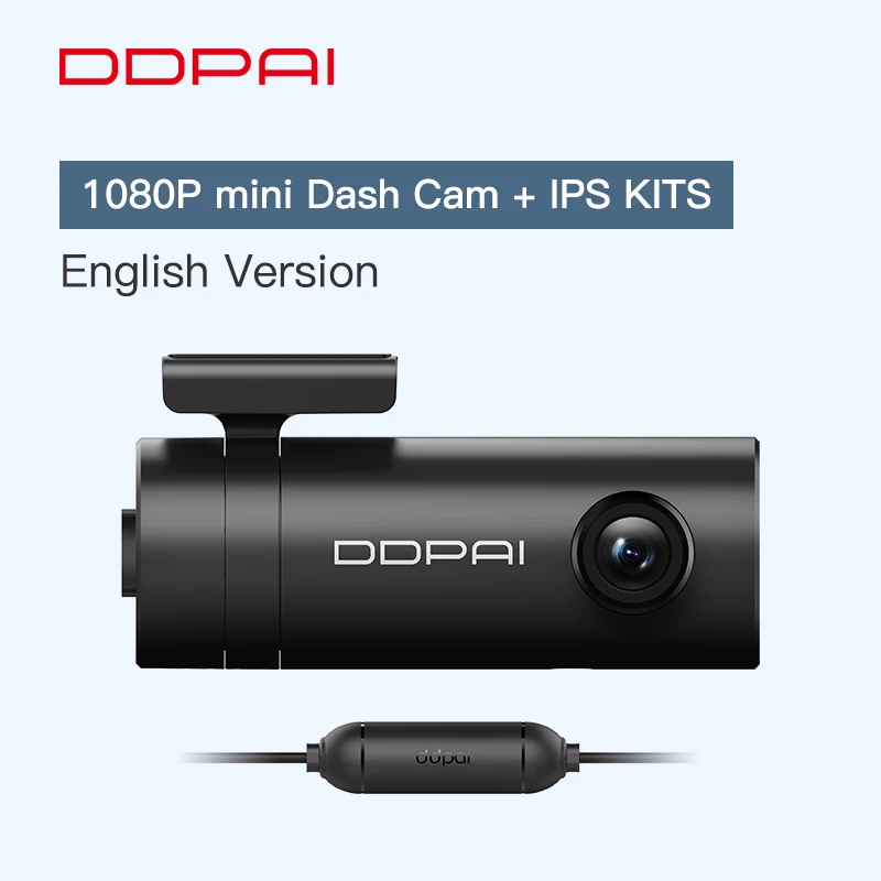 Add IPS Kits DDPai Мини Автомобильный видеорегистратор приложение английская версия 1080P HD камера ночного видения автомобиля рекордер WiFi f2.2 WDR камера для приборной панели - Название цвета: Add IPS Kits