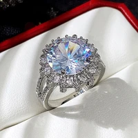 huitan fashion design women wedding rings with brilliant cubic zirconia elegant female party finger ring high quality jewelry