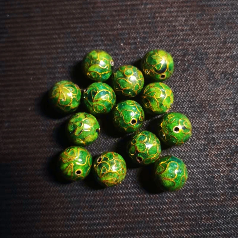 

5 Pcs 16mm Pure Hand Filigree Copper Tire Cloisonne Loose Beads Round Diy Spacer Beads For Jewelry Earrings Bracelet