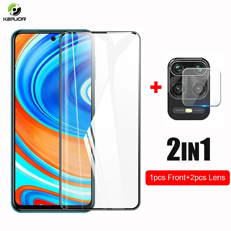 2 в 1 стекло для Xiaomi Redmi Note 9S 9 S закаленное Передняя пленка + Защитное объектива