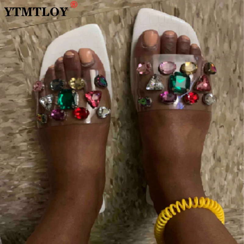 

Crystal Clear Band Jelly Sandals Women Slippers Elevated Shoes Woman Slip on Transparent Pvc Gladiator Sandalias Sandals