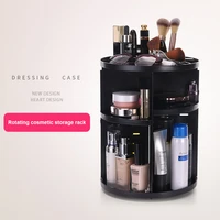 360%c2%b0 rotating makeup storage box cosmetic brush organizer jewelry case desktop storage rack multi function fashion organization