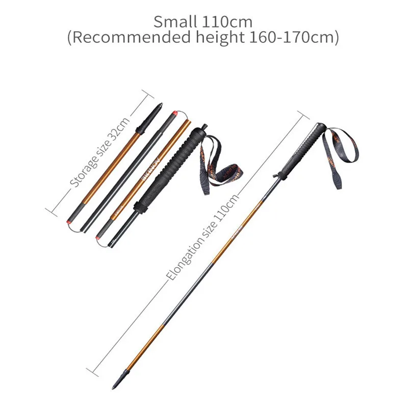 AONIJIE 2 шт./компл. m полюс складной Сверхлегкий Быстрый замок треккинговые палки