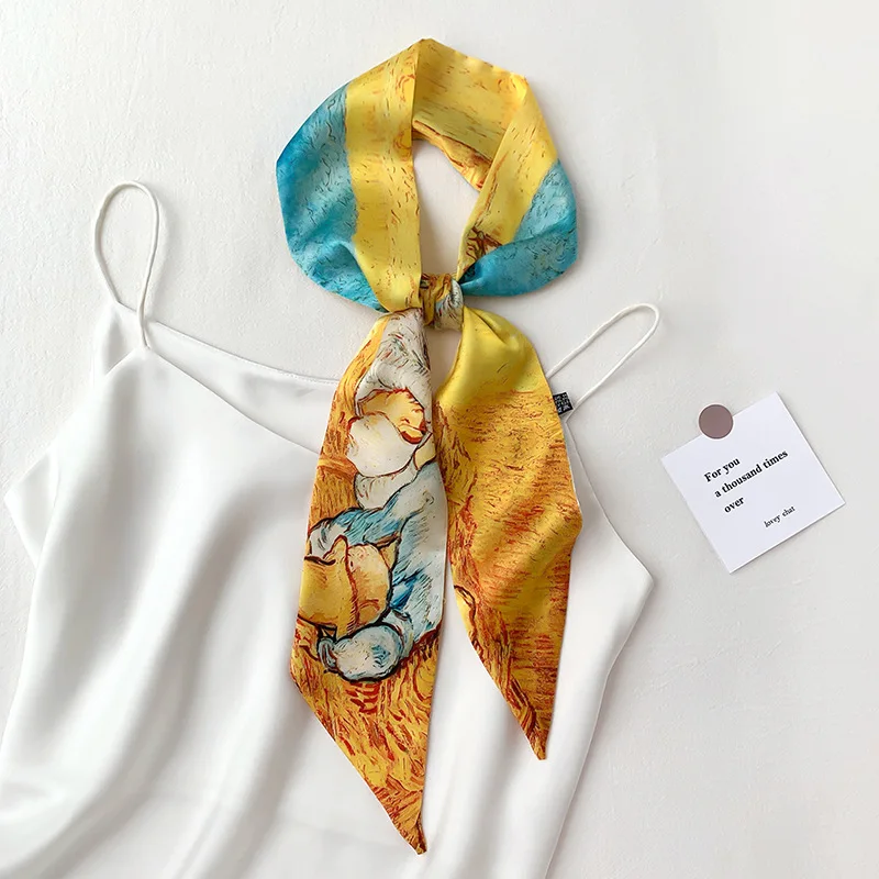 

Fashion Hair Neck Scarf Ladies Long Hair Band Ribbon Headdress Scrunchie Ponytail Holder Tie Women Silk Scarves