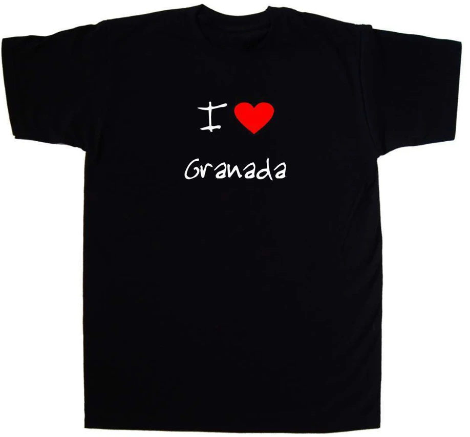 Футболка с надписью I Love Heart Granada хлопковая футболка короткими рукавами| |