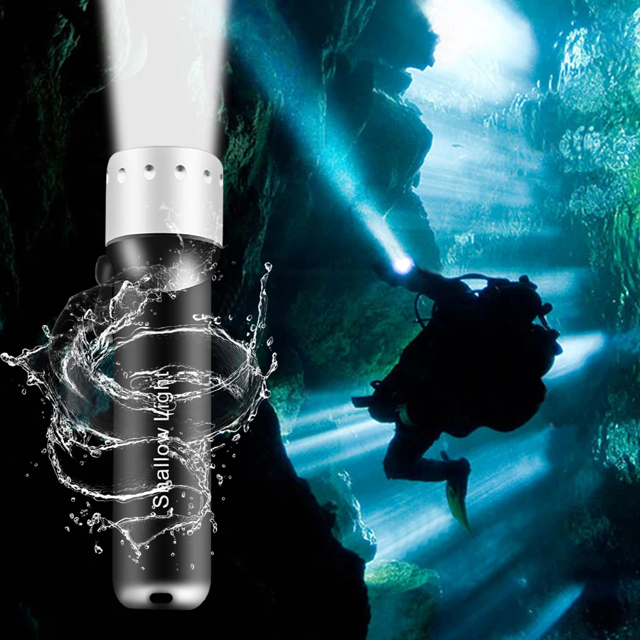 IPX68 20W High Power LED Flashlight Waterproof Portable Light Battery Powered Outdoor Powerful Led | Лампы и освещение
