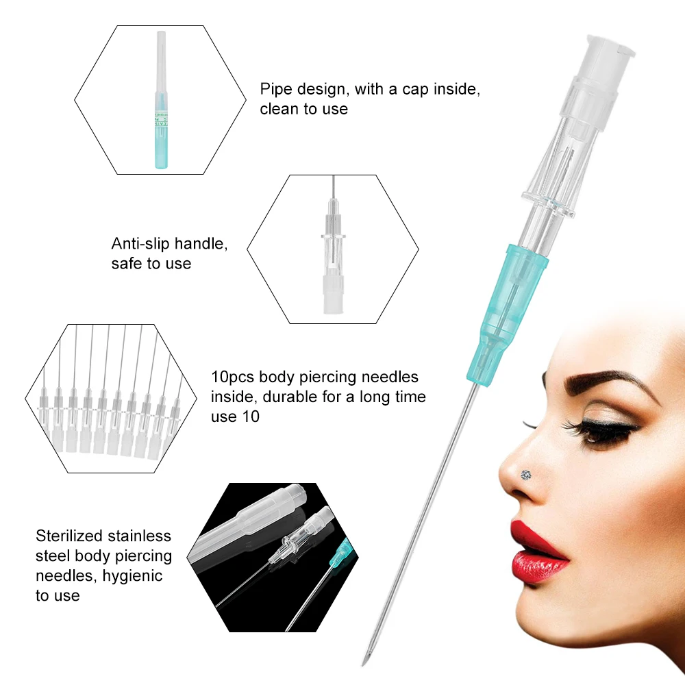 10 шт. 18г  20 г игла для прокалывания одноразовые стерильные нержавеющей стали