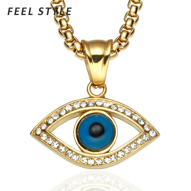 Bling льдом Стразы Турецкий Дурной глаз кулон подойдет в качестве подарка как для