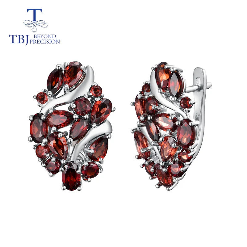TBJ, серьги с гранатом Мозамбик, застежка, серебро 925 пробы, хорошее ювелирное изделие для женщин, жены, роскошный дизайн, Подарок на юбилей, вечерние