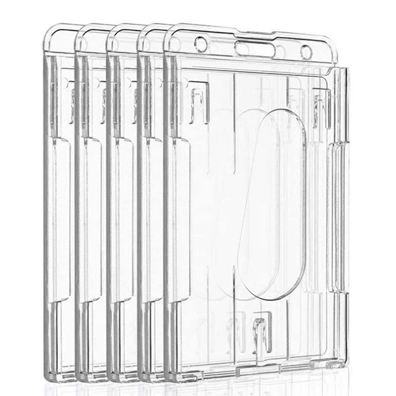 

20Pcs Multi-Use Work Card Holder Portable ID Card Case Double Side Hard Plastic Badge Holder
