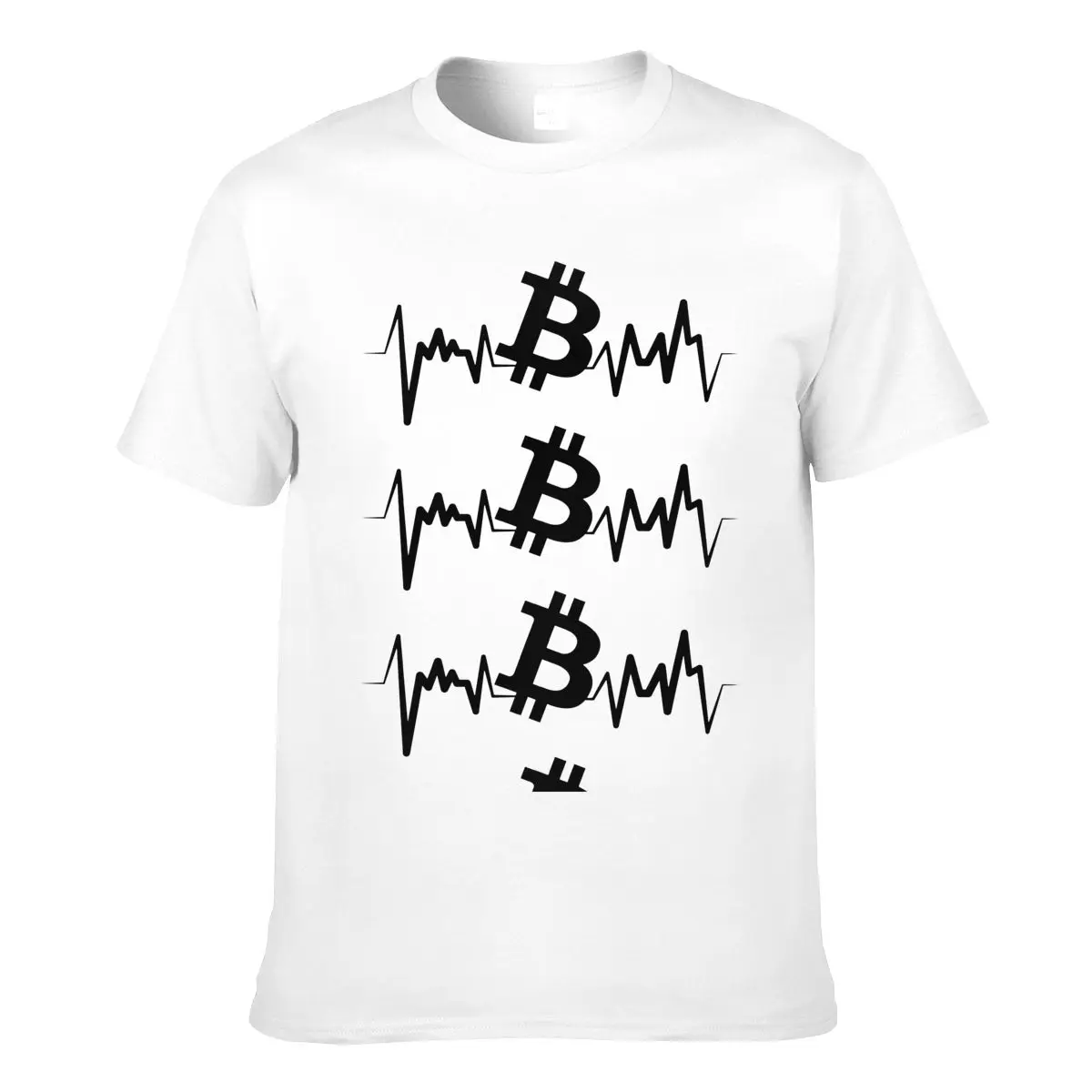 

Cryptocurrency Bitcoin Heartbeat T Shirt Bitcoin Coin Plus size Cute T-Shirt Printed Cotton Tee Shirt Men