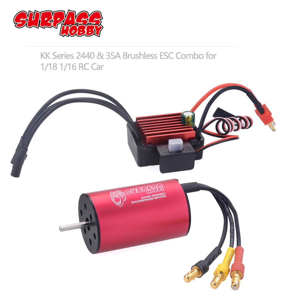 2440 4000KV 4600KV 6080KV бесщеточный мотор w/ 35A ESC для Traxxas HSP Tamiya Axial 1/16 1/18 RC багги внедорожный
