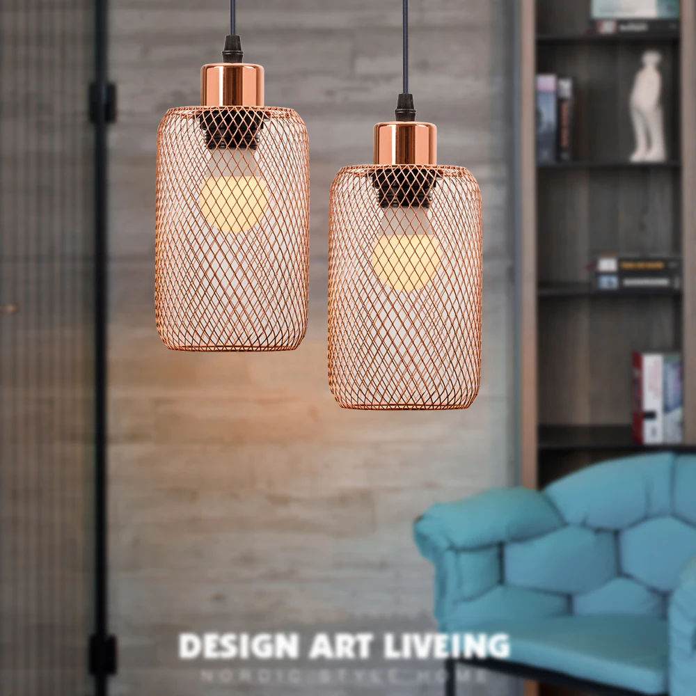 Современная металлическая Подвесная лампа с гальваническим покрытием