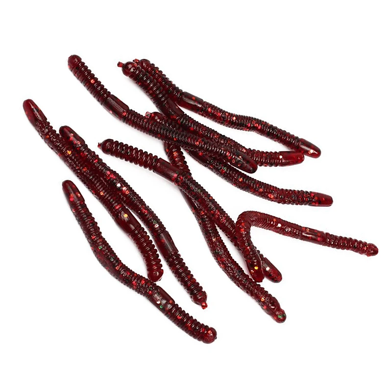 10 шт 8 см длинные мягкие силиконовые приманки в форме червя рыбы красное вино |