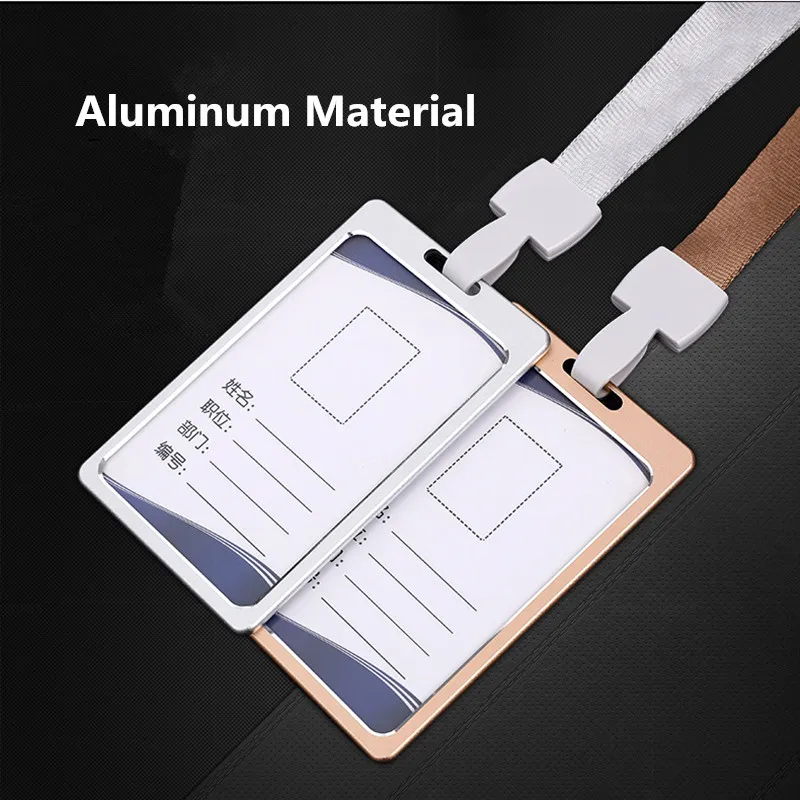 

Heavy Duty Aluminium ID Badge Card Holder With Removable Clip Lanyard Offices School Work ID Name Card Holder