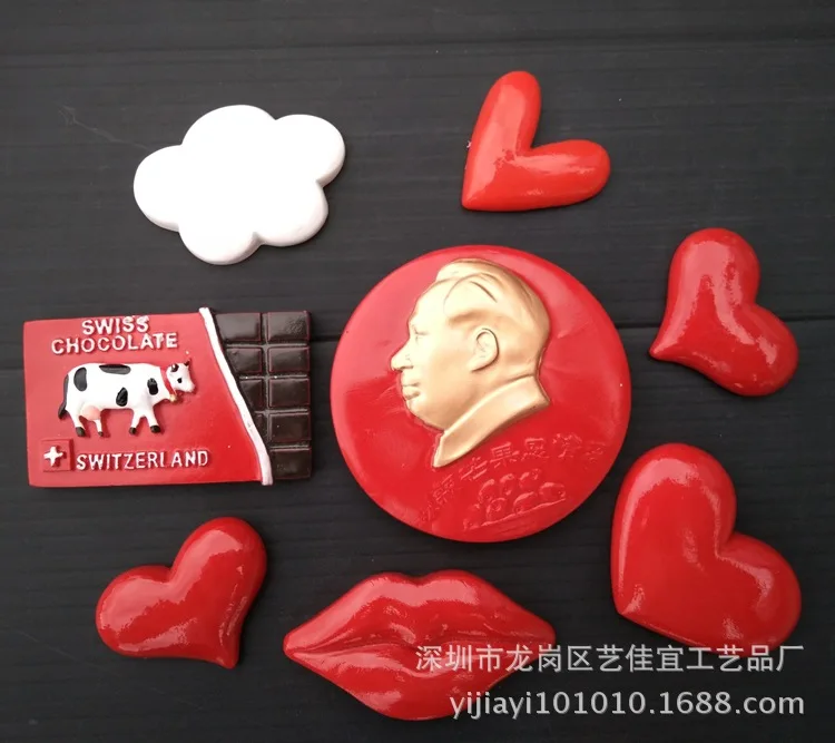 3D магнит на холодильник в форме красного сердца аксессуар для фотосъемки Офисная