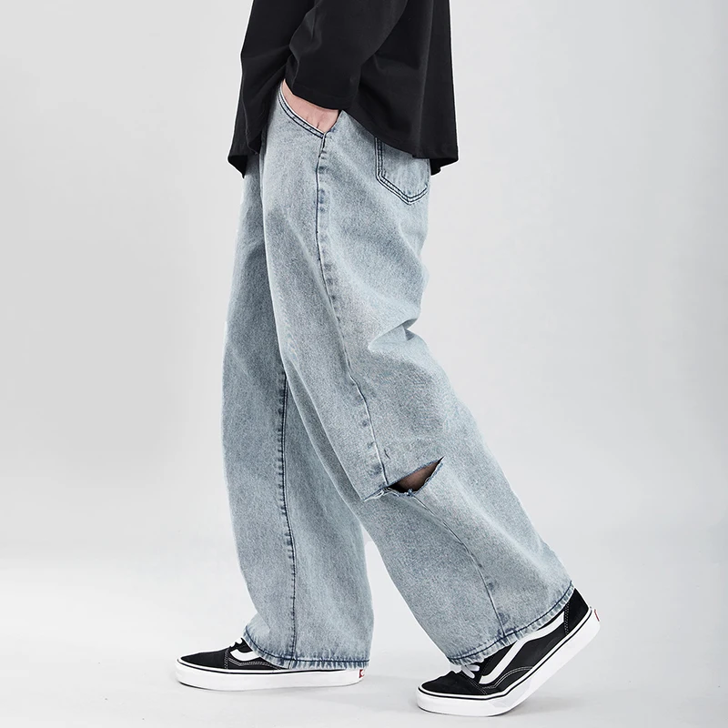 Ripped Jeans Men Streetwear Easy Chic 