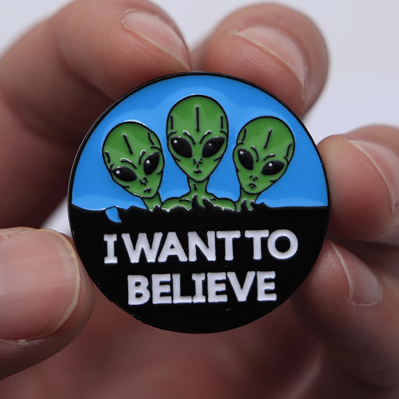 Эмалированные заколки для рюкзака с изображением инопланетянина X файлы