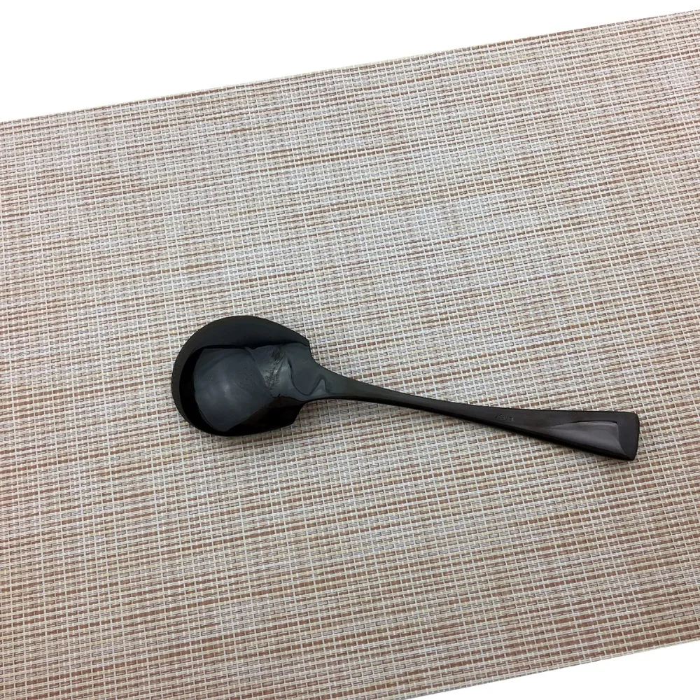 

4Pcs/Set Scoop Steel Cutlery Salad Cream Shiny Stainless Scoop Dessert Ice Black Service Set Scoops Sugar Dinnerware Western