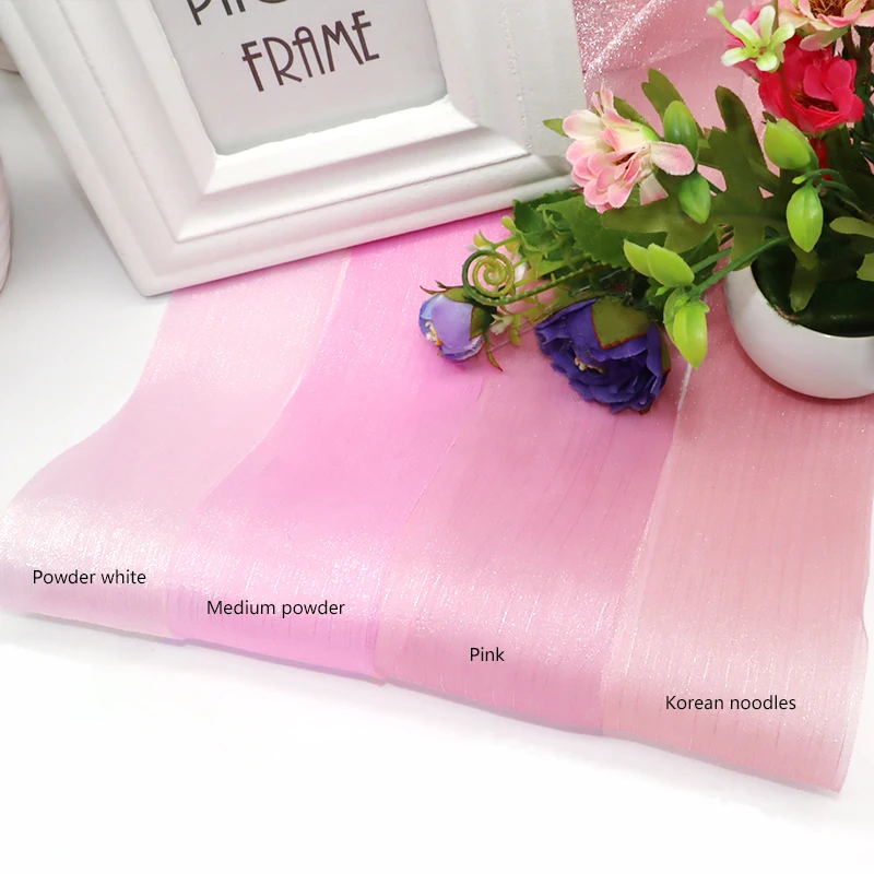 50Yards / Batch 6CM Solid Color Long Pleated Yarn Gauze Net Hair Accessories Band Necklace Diy Decorative Acc | Дом и сад