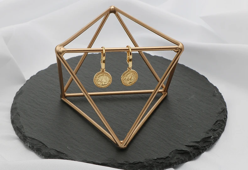 YiShi S925 серебро Греческая богиня как серьги Корейская версия круглый свет лицо