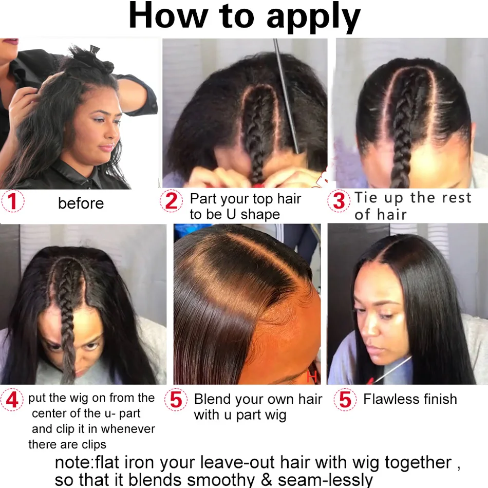 U-образный парик из натуральных волос мусульманский афро кудрявый половина