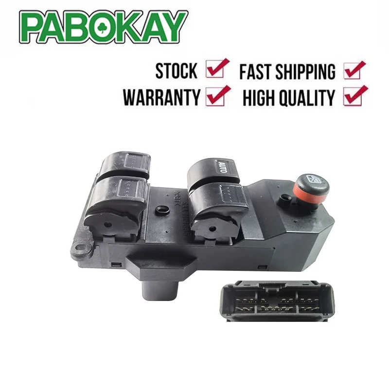 

Front Master Power Window Switch Driver Side Left For HONDA CrV Civic 4 Door Car Windows 2001-2006 335750-S5A-A02ZA
