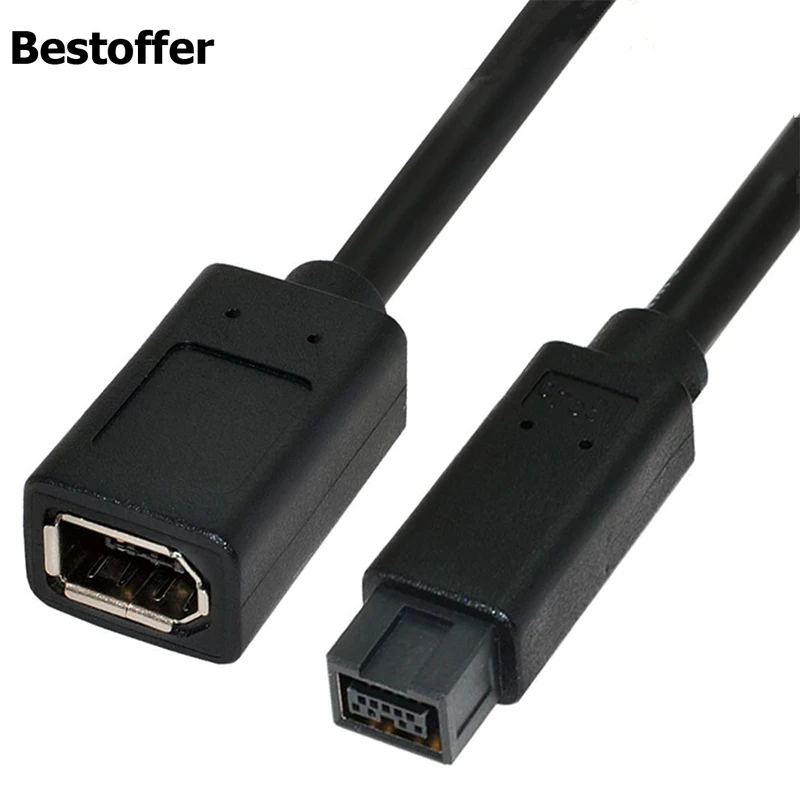 

20CM IEEE 1394 6Pin Female to 1394b 9Pin Male Firewire 400 to 800 Digital Camera Adapter Cable