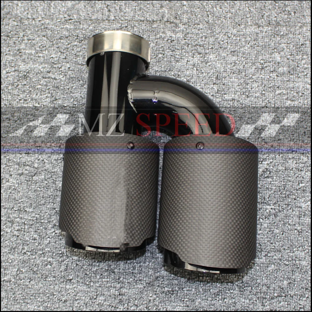Car exhaust pipe H Model A.K Carbon Exhausts Dual End Tips for BMW BENZ AUDI VW Exhaust Muffler Pipes Tail | Автомобили и