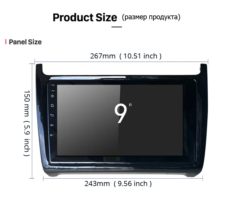 9 ''Android 2 din Автомобильный мультимедийный для Поло 2009 2010 2011 2012 2013 sim-беспроводной доступ в Интернет gps Navi Радио USB SWC
