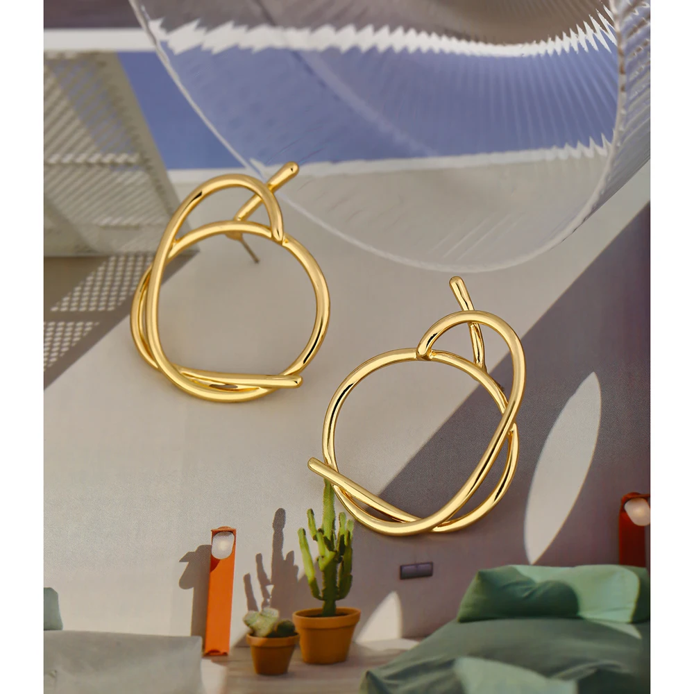 Новинка модные серьги-гвоздики Yhpup неправильной геометрической формы стильные