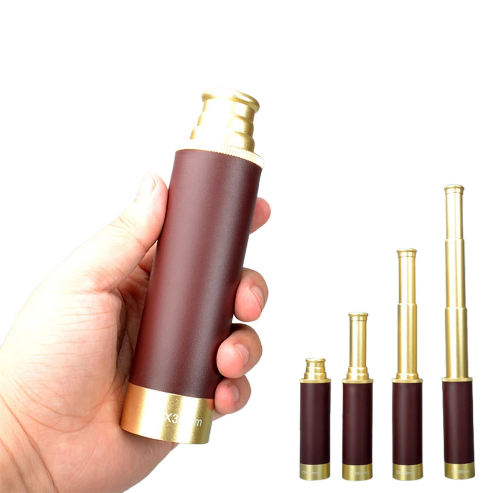

25x30 Mini telescope Pocket Zoomable Monocular Pirate Telescope Portable Collapsible Handheld Vintage Monocular Telescope