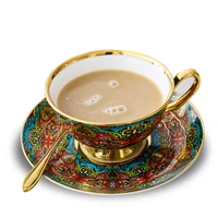 nordic vintage personalized coffee cup bone porcelain creative reusable coffee mug teacup and saucer kahve fincan kitchenware