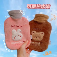 flannel hand warmer water filling hot water bag for female warm belly hands feet cute warm water bag keep warm bottle warmer