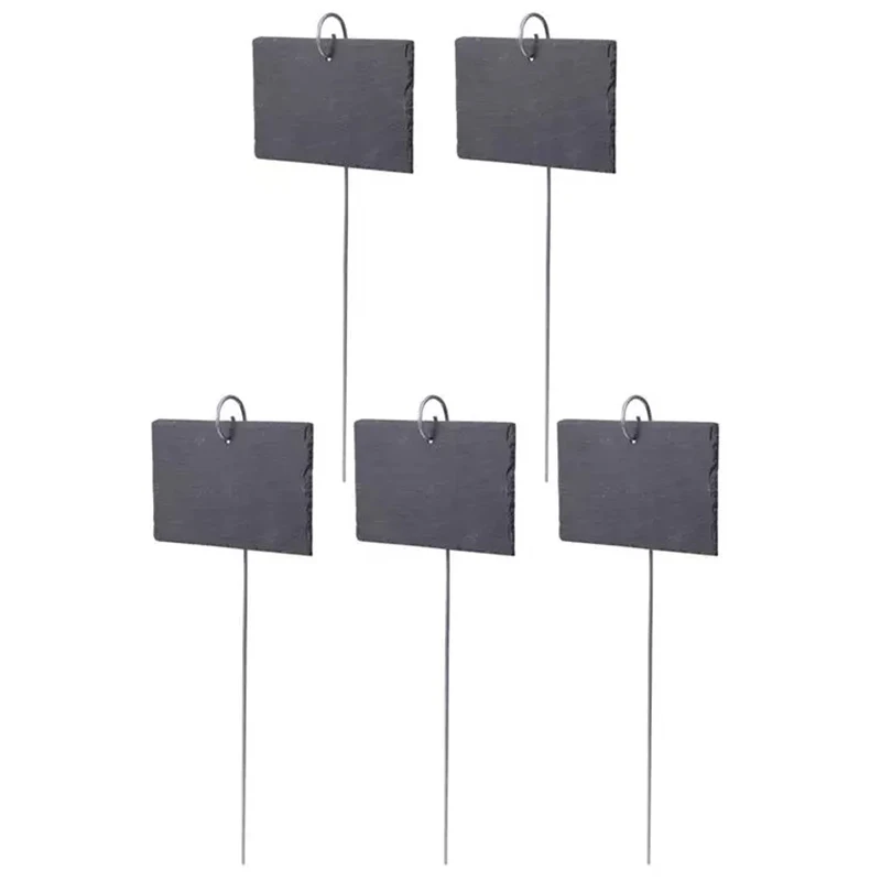 

Slate Gardening Labels Rectangular Plant Tag Iron Hanging Display Sign for Flower Bed Pots Planters