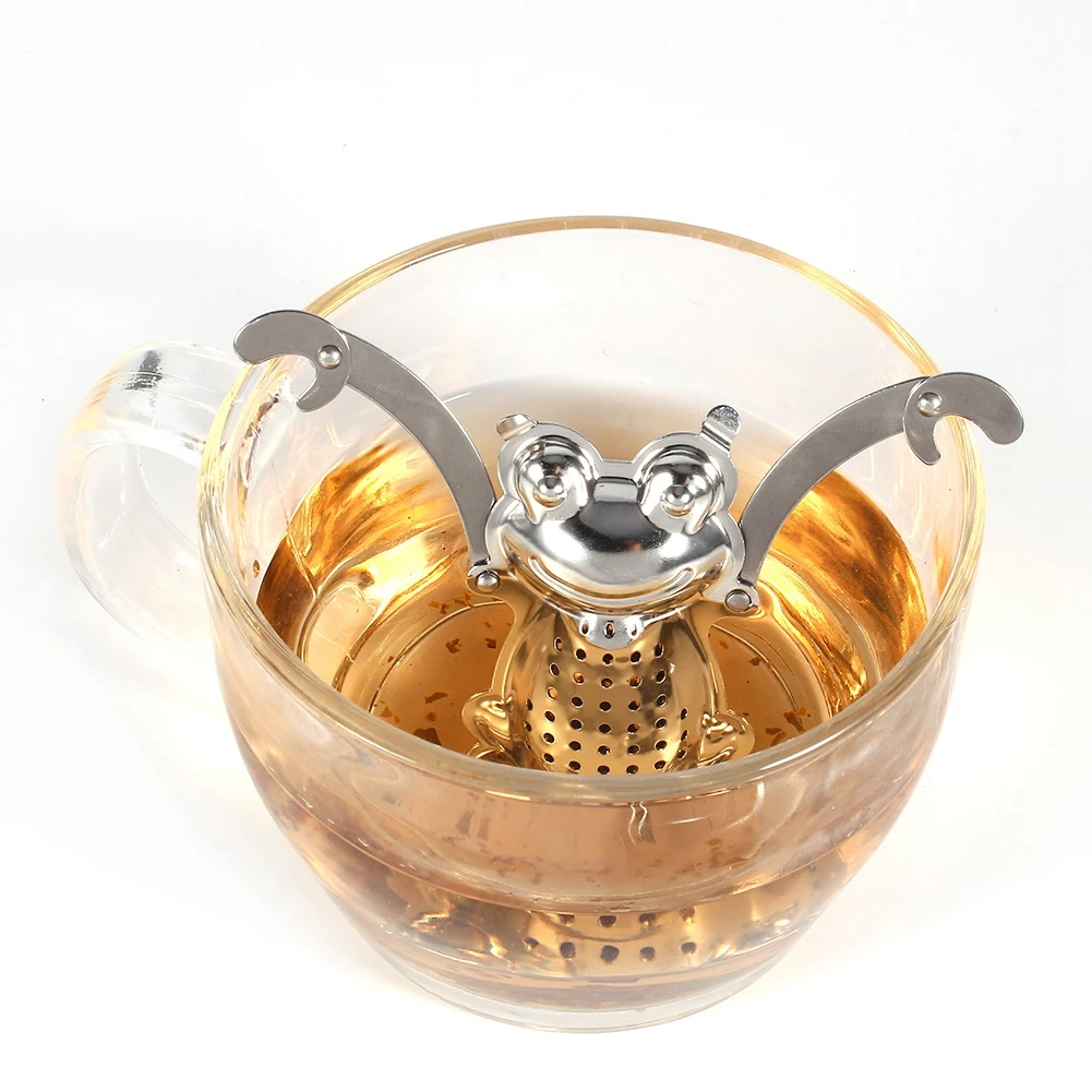 

Stainless Steel Loose Tea Leaf Infuser Ball Strainer Filter Diffuser Herbal Spice Frog Stainless Steel tea ball