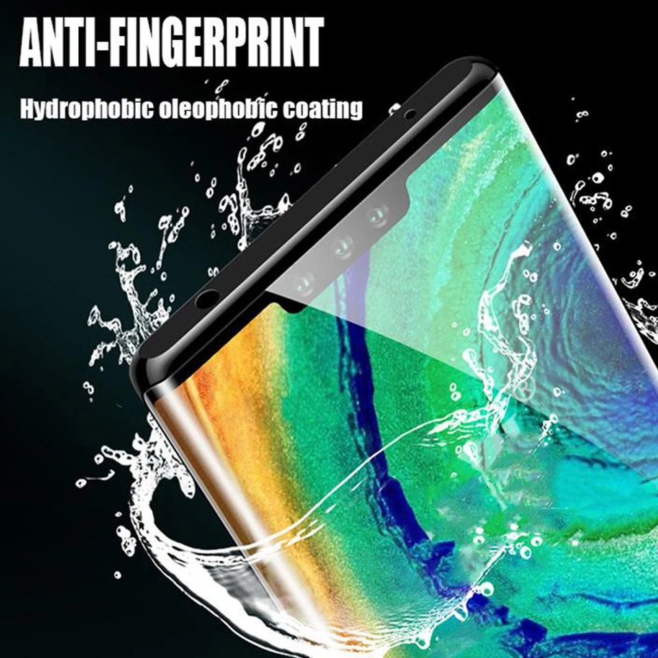 50Pcs/Lot Full Curved Edge Tempered Glass Protector For Huawei P30 P40 Pro Mate 20 30Pro P20 Lite Screen Protective Glass