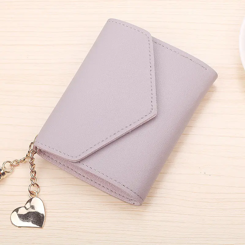 

8 Inch Long Pu Women's Clutch,Tassel Heart-shaped Pendant Long Wallet,Lychee Pattern Card Holder