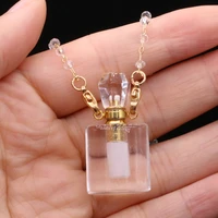 natural semi precious stone perfume bottles pendant clear quartz two accessories for free for jewelry making necklaces gift