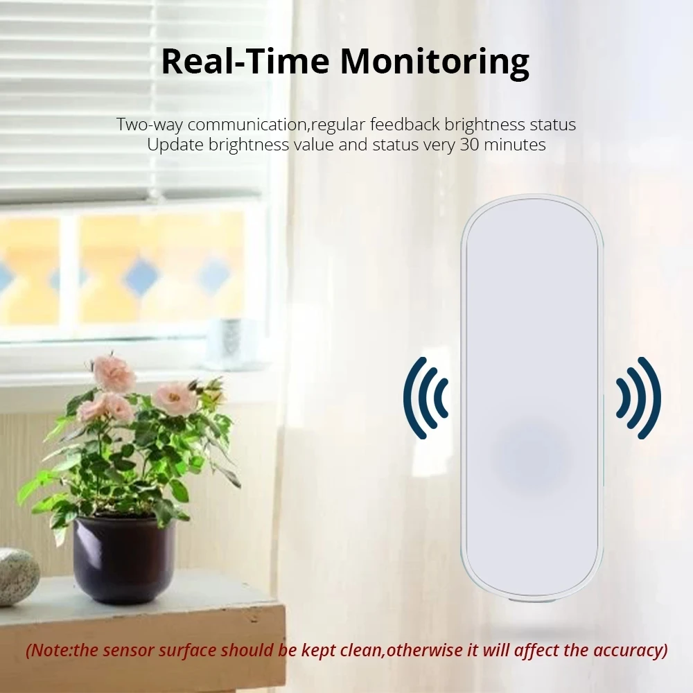 

Tuya Zigbee Smart Light Sensor Wireless Brightness Sensor Intelligent Lighting Detection Smart Life App Illuminance Sensor