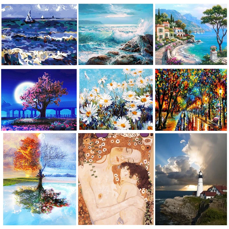 Картина в рамке каллиграфия животные пейзаж Сделай Сам картина по номерам