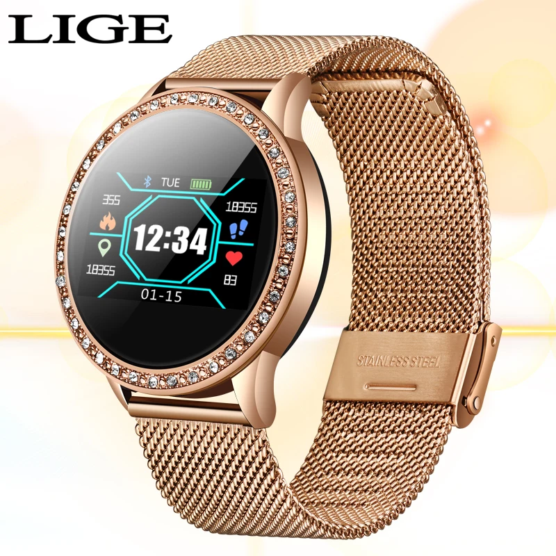 LIGE фитнес-Браслет Смарт-часы для женщин и мужчин трекер активности пульсометр Монитор артериального давления водонепроницаемые умные часы Assista
