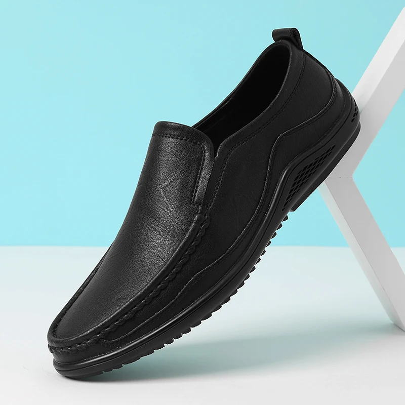 

Vintage Mens Loafers Leather Driving Shoes Men's Casual Shoes Men Slip on Black Business Flats Male Comfortable Shoe Moccasins