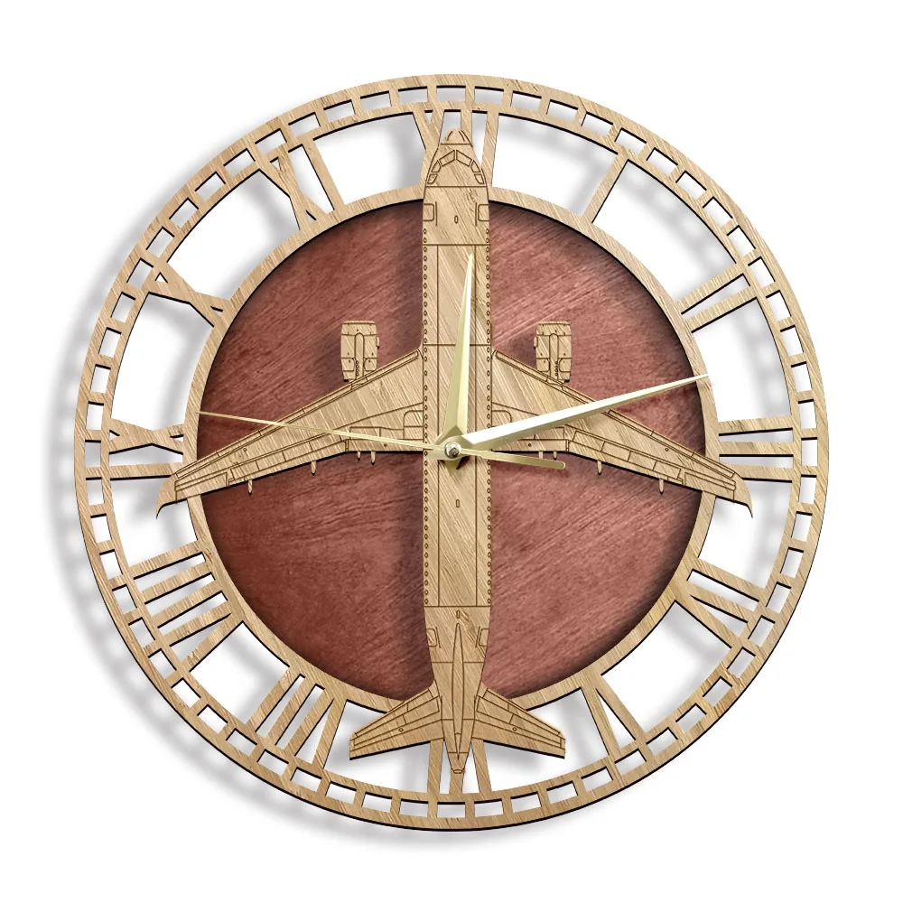 Аэробус A320 коммерческие пассажирские самолеты деревянные настенные часы
